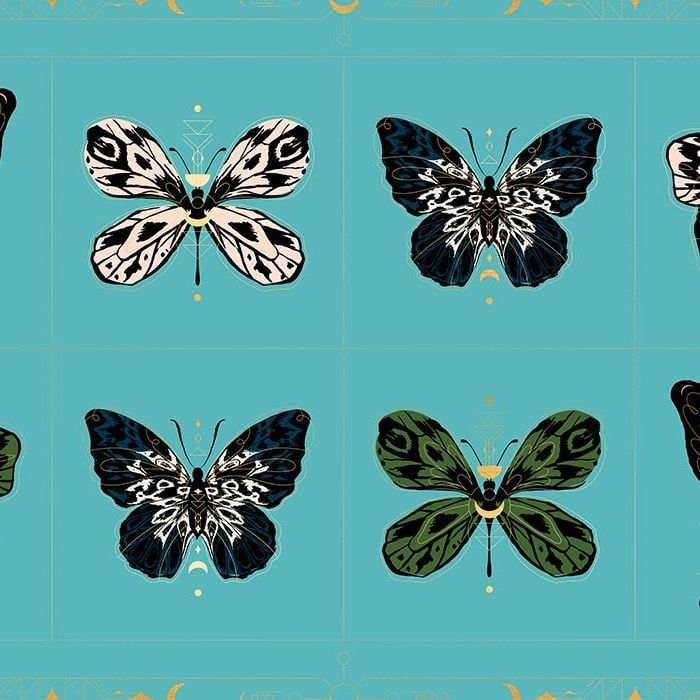 Tiger Fly Gossamer in Turquoise Butterfly 24