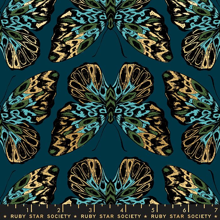 Tiger Fly Queen Dark Teal Butterfly Metallic Gold Butterflies Ruby Star Soc