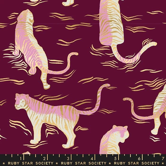 Tiger Fly Tigress Purple Velvet Tigers Metallic Gold Ruby Star Society Sara