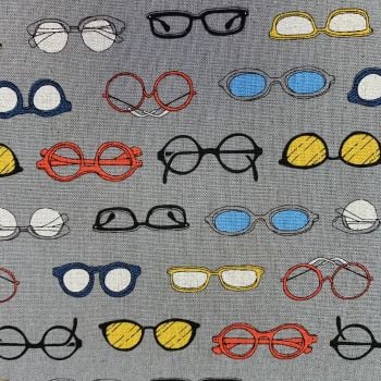 DESTASH 1.9m Megane Glasses Spectacles Grey Cosmo Tex Japanese Cotton Linen Canvas Fabric