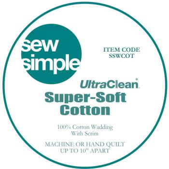Sew Simple Super-Soft 100% Cotton Wadding Quilt Batting 90" Wide Sold Per 25cm