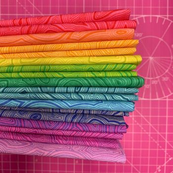 True Colors Mineral LJF Rainbow Tula Pink 12 Fat Quarter Bundle Cotton Fabric Cloth Stack