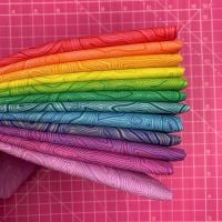 True Colors Mineral LJF Rainbow Tula Pink 12 Long Quarter 9 Inch Strip Bundle Cotton Fabric Cloth Stack 