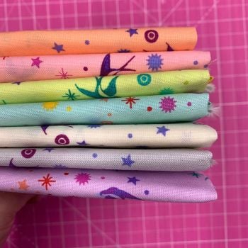 True Colors Fairy Dust LJF Rainbow Tula Pink 7 Fat Quarter Bundle Cotton Fabric Cloth Stack