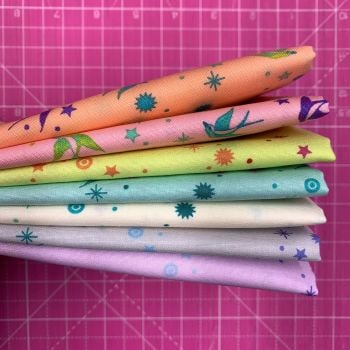 True Colors Fairy Dust LJF Rainbow Tula Pink 7 Long Quarter 9 Inch Strip Bundle Cotton Fabric Cloth Stack 