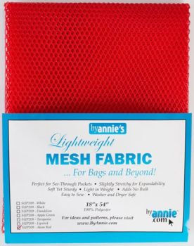 By Annie Lightweight Mesh Fabric Atom Red 18 in x 54 in