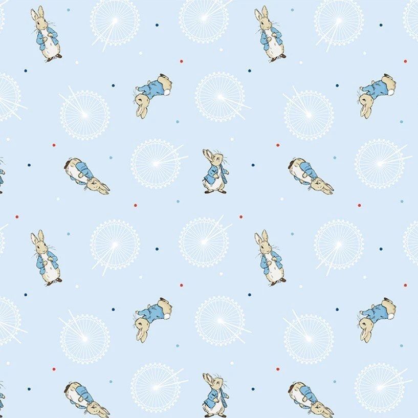 Peter Rabbit London Beatrix Potter City Icon London Eye Cotton Fabric