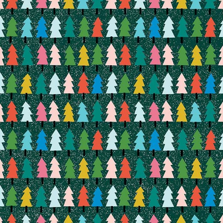 Figo Wintertide Christmas Trees Festive Tree Cotton Fabric