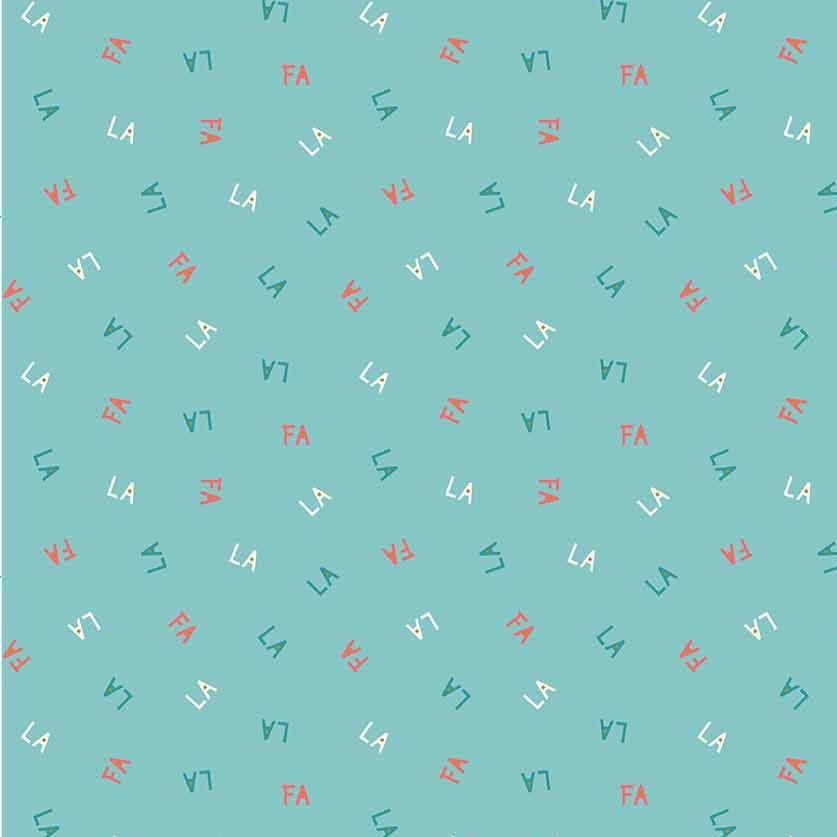 Figo Polar Magic Christmas Fa La La La La Mint Letters Text Festive Cotton