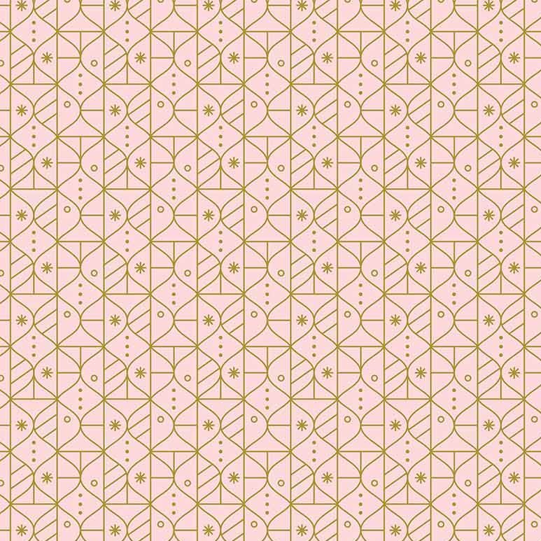 Figo Polar Magic Christmas Ornaments Geometric Pink Festive Metallic Gold C