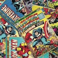 Marvel Superhero Avengers Comic Book Covers Thor Hulk Captain America Iron Man Spider-man Wolverine Cotton Fabric per half metre