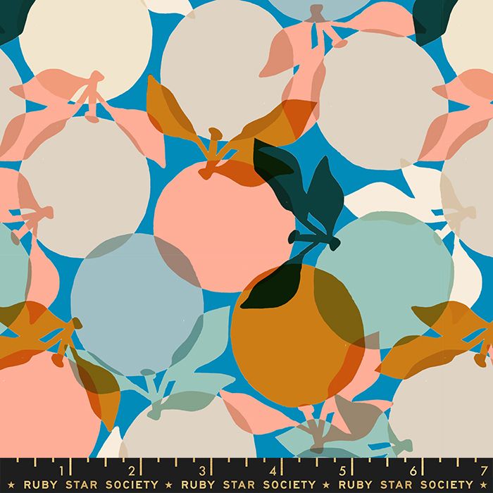 Clementine Bright Blue Ruby Star Society Melody Miller Cotton Fabric