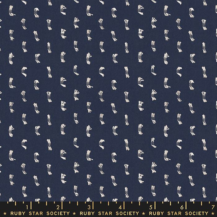 Warp and Weft Wovens Flicker Navy Tufted Alexia Abegg Ruby Star Society Cot