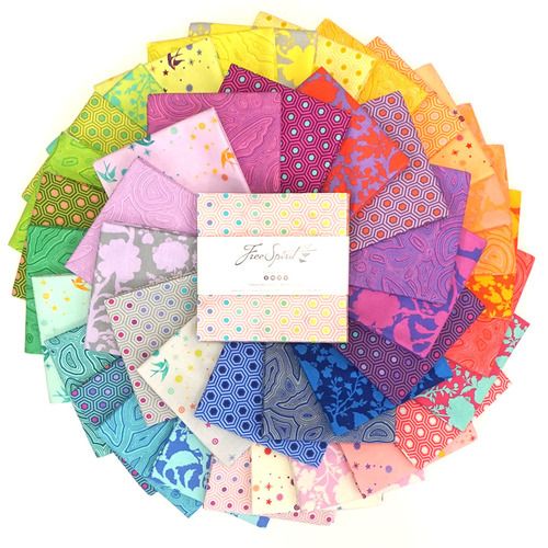 True Colors Tula Pink Charm Pack 42 Precut 5 inch Squares Cotton Fabric Sta