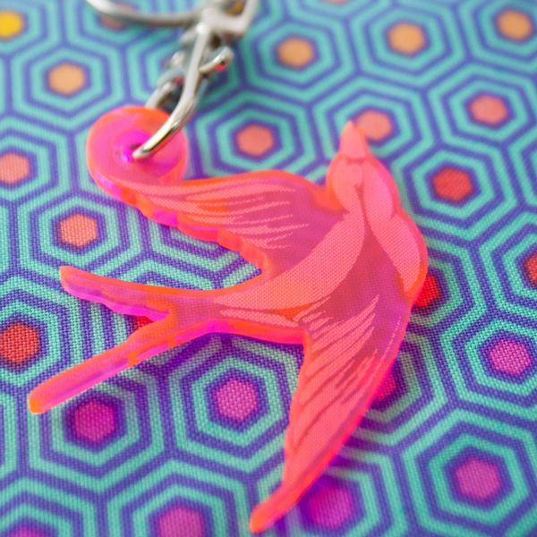Tula Pink Bird Acrylic Charm Fob