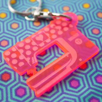 Tula Pink HomeMade Bernina Sewing Machine Acrylic Charm Fob