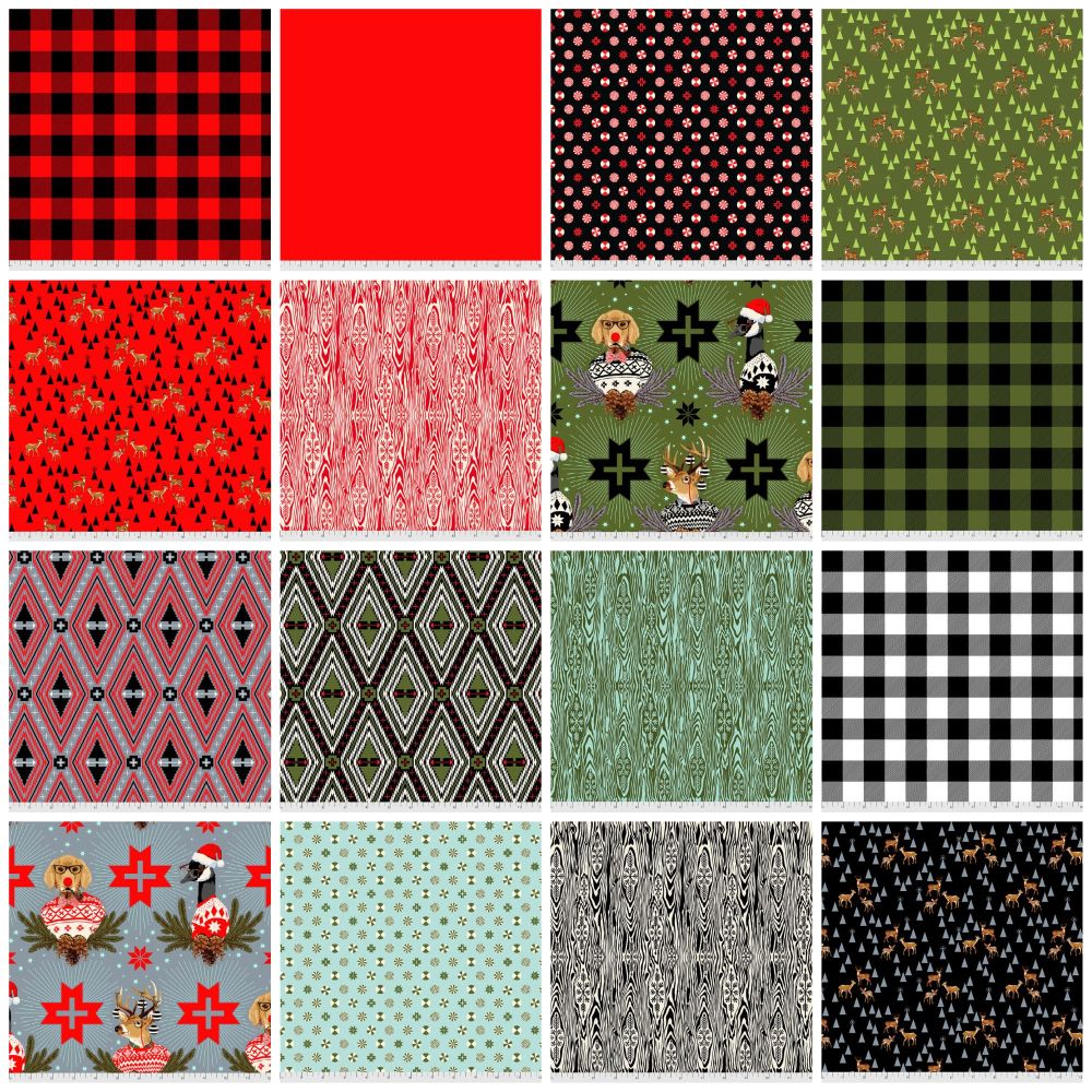 PRE-ORDER Tula Pink Holiday Homies 19 Fat Quarter Bundle Brushed Cotton Fla