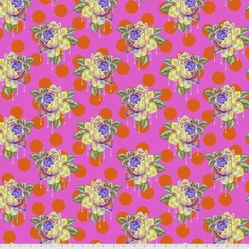 Tula Pink Curiouser and Curiouser Painted Roses Daydream Cotton Fabric