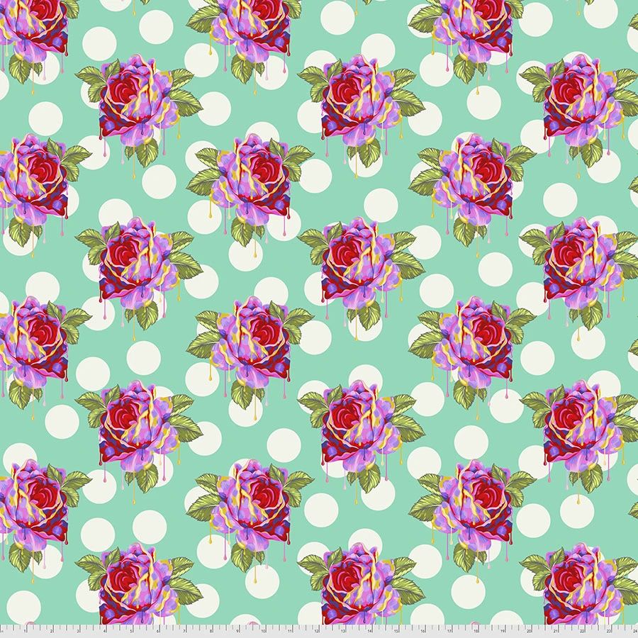 Tula Pink Curiouser and Curiouser Painted Roses Wonder Cotton Fabric