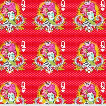 Tula Pink Curiouser and Curiouser The Red Queen Wonder Cotton Fabric - Sold Per 4 Complete Cameos