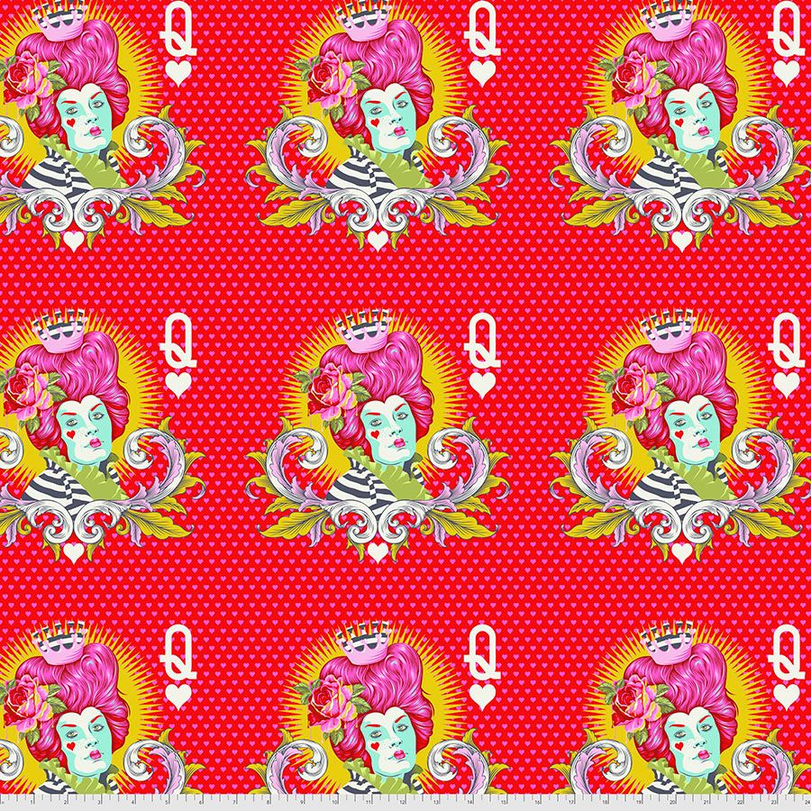 Tula Pink Curiouser and Curiouser The Red Queen Wonder Cotton Fabric - Sold Per 4 Complete Cameos