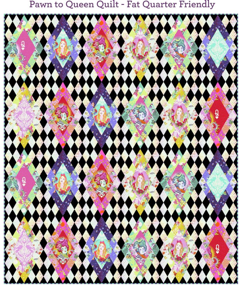 PRE ORDER Tula Pink Curiouser And Curiouser Pawn To Queen Quilt Fabric Kit Pattern Available