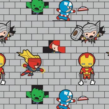 Marvel Avengers Superhero Kawaii Superheroes Bricks Character Cotton Fabric per half metre