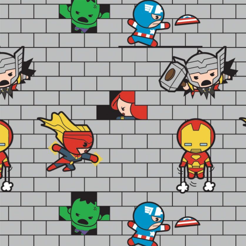 Marvel Avengers Superhero Kawaii Superheroes Bricks Character Cotton Fabric