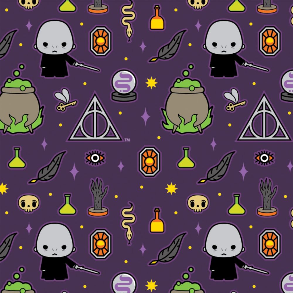 DESTASH 1.98m Harry Potter Kawaii Voldemort Deathly Hallows Dark Magic Icons Purple Hogwarts Magical Wizard Cotton Fabric