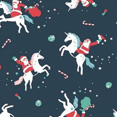 Sparkle All The Way Unicorn Father Christmas Santa Claus Festive Holiday De