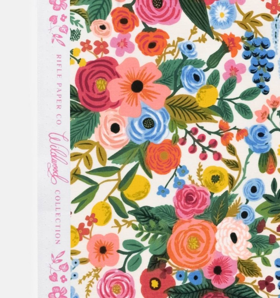 Rifle Paper Co. Wildwood Garden Party Cream Rose Floral Botanical Cotton Fa