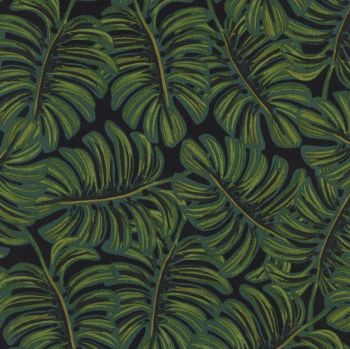 Rifle Paper Co Menagerie Monstera Botanical Leaves Leaf Rayon Cotton Lawn Fabric