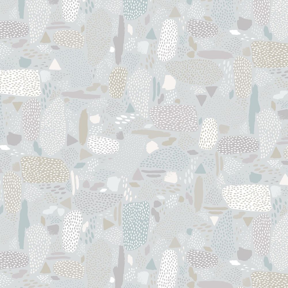 Girl's Club Pebbles in Grey Geometric Abstract Piet En Kees Cotton Fabric