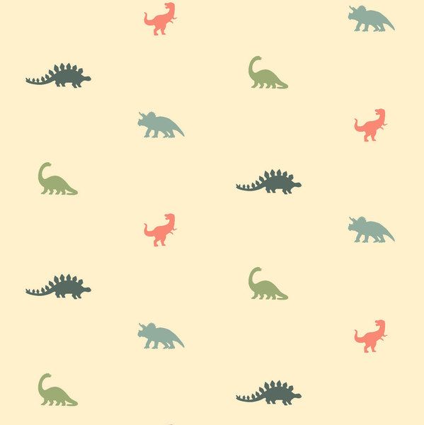 You Rock Mini Dinosaurs in Angora Tiny Dinosaur Dear Stella Cotton Fabric