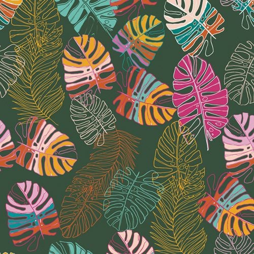 Art Gallery Fabrics Maara Jungle Tour Monstera Leaves Tropical Cheese Plant