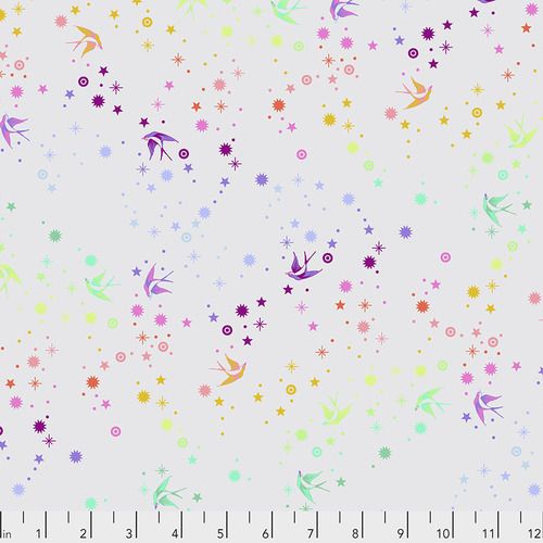 FULL BOLT 13.7m Tula Pink True Colors Fairy Dust Whisper Swallows Spots Stars Cotton Fabric - SHIPPING RESTRICTIONS