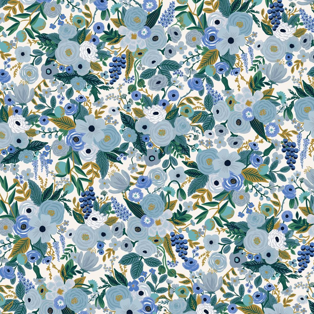 Rifle Paper Co. Petite Garden Party 2021 Blue Rose Floral Botanical Cotton