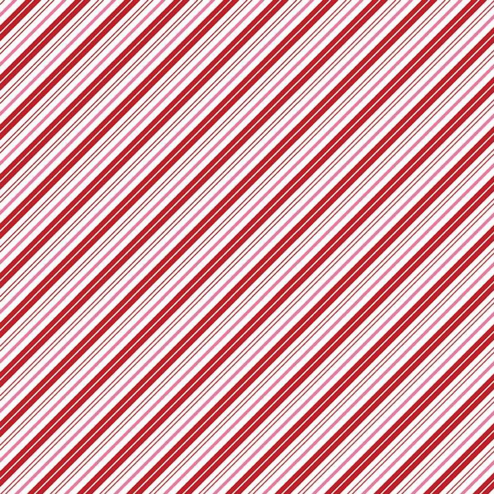 Santa Claus Lane Candy Stripes Red PChristmas Festive Holiday Winter Cotton