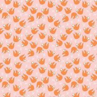 LAST FAT QUARTER Under The Canopy Sloths Pink Hanging Sloth Citrus and Mint Cotton Fabric
