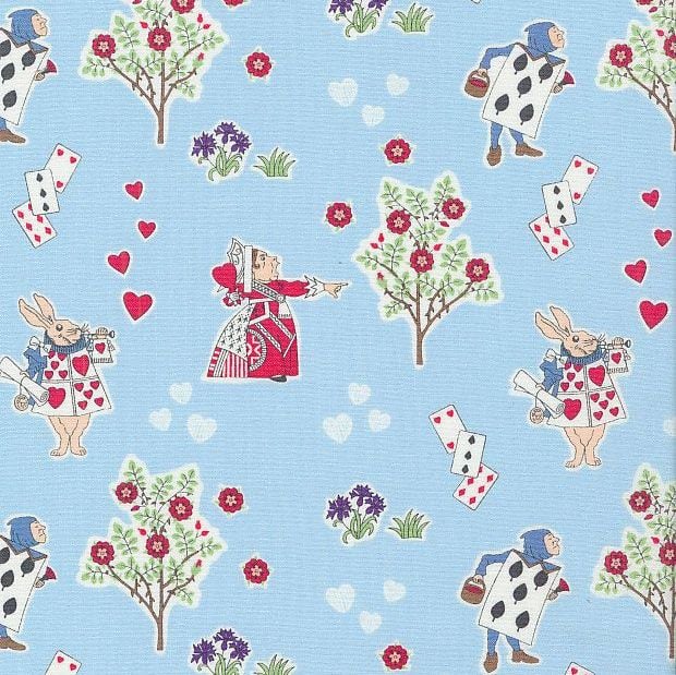 V & A Alice in Wonderland Queen of Hearts Blue Lewis Carroll Character Cott