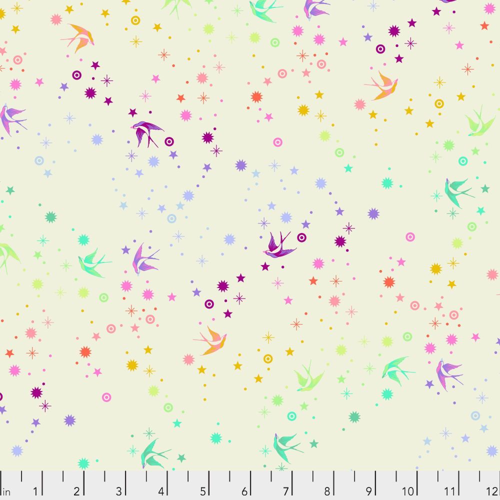 FULL BOLT 13.7m Tula Pink True Colors Fairy Dust Cotton Candy Swallows Spot