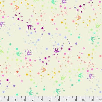 FULL BOLT 13.7m Tula Pink True Colors Fairy Dust Cotton Candy Swallows Spots Stars Cotton Fabric - SHIPPING RESTRICTIONS