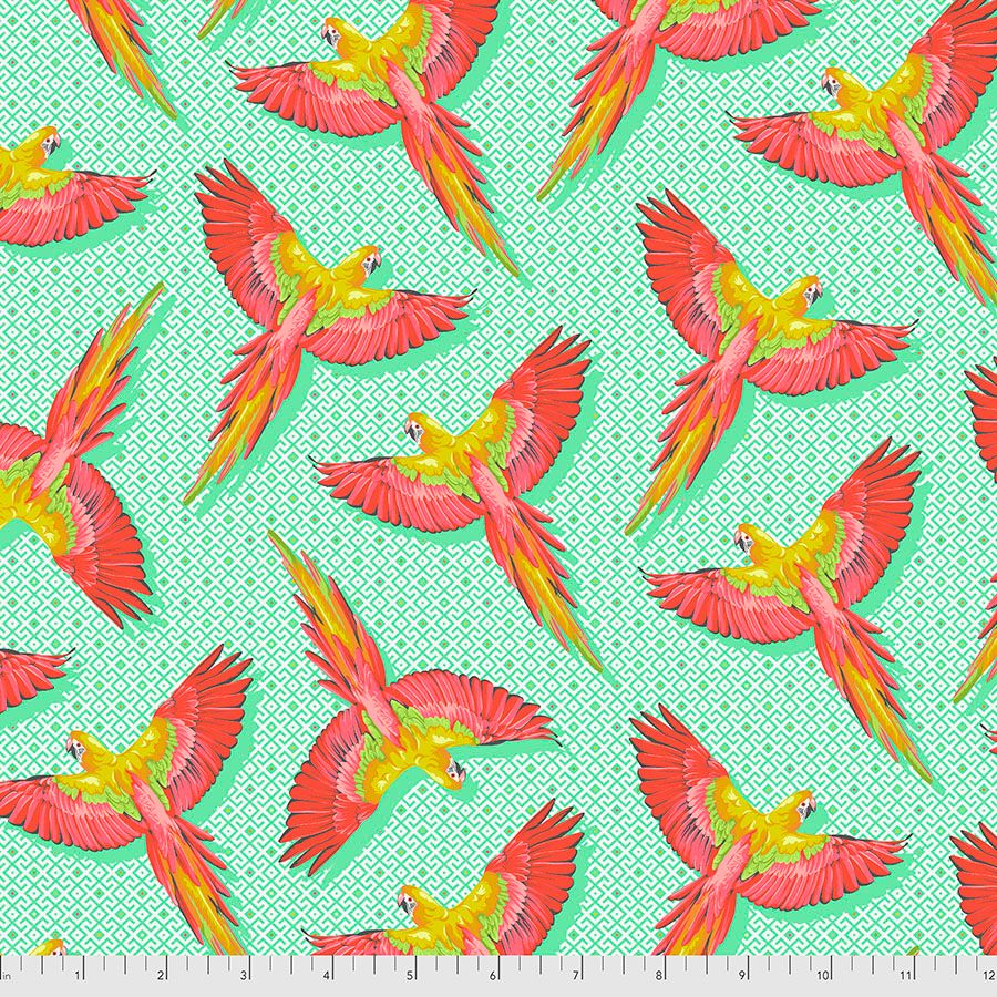 PRE-ORDER Tula Pink Daydreamer Macaw Ya Later Mango Cotton Fabric