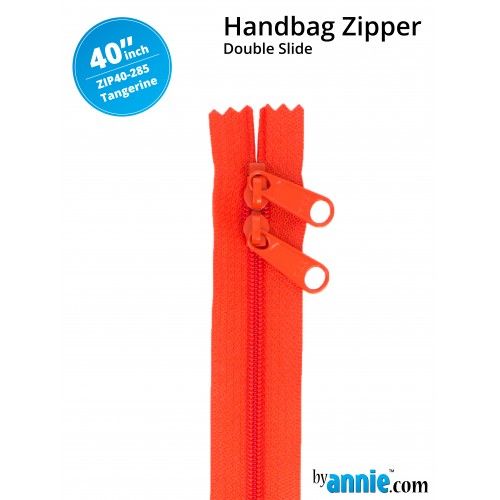 By Annie 40" Handbag Zipper Double Slide Tangerine Zip