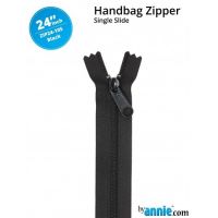 By Annie 24" Handbag Zipper Single Slide Black Zip