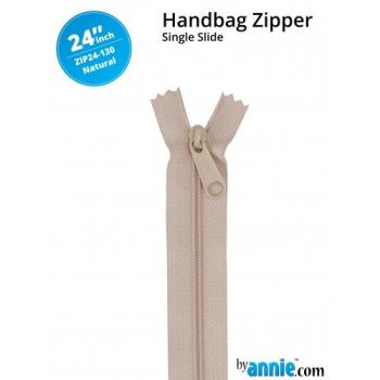 By Annie 24" Handbag Zipper Single Slide Natural Zip