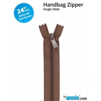By Annie 24" Handbag Zipper Single Slide Seal Brown Zip
