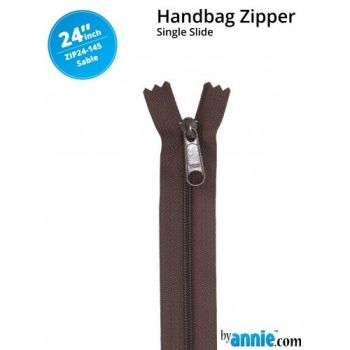 By Annie 24" Handbag Zipper Single Slide Sable Zip