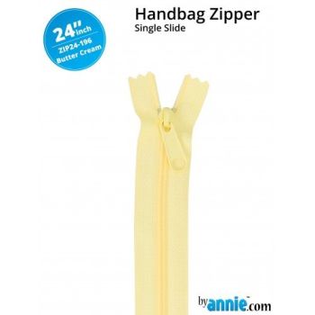 By Annie 24" Handbag Zipper Single Slide Butter Cream Zip