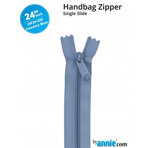 By Annie 24" Handbag Zipper Single Slide Country Blue Zip